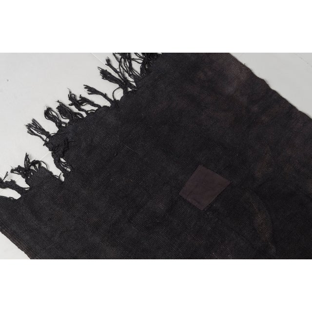 Textile Vintage Black Turkish Hemp Kilim For Sale - Image 7 of 10