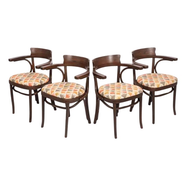 Mid Century Vintage Bentwood Cafe Dining Chairs in the Manner of J&j Kohn For Sale