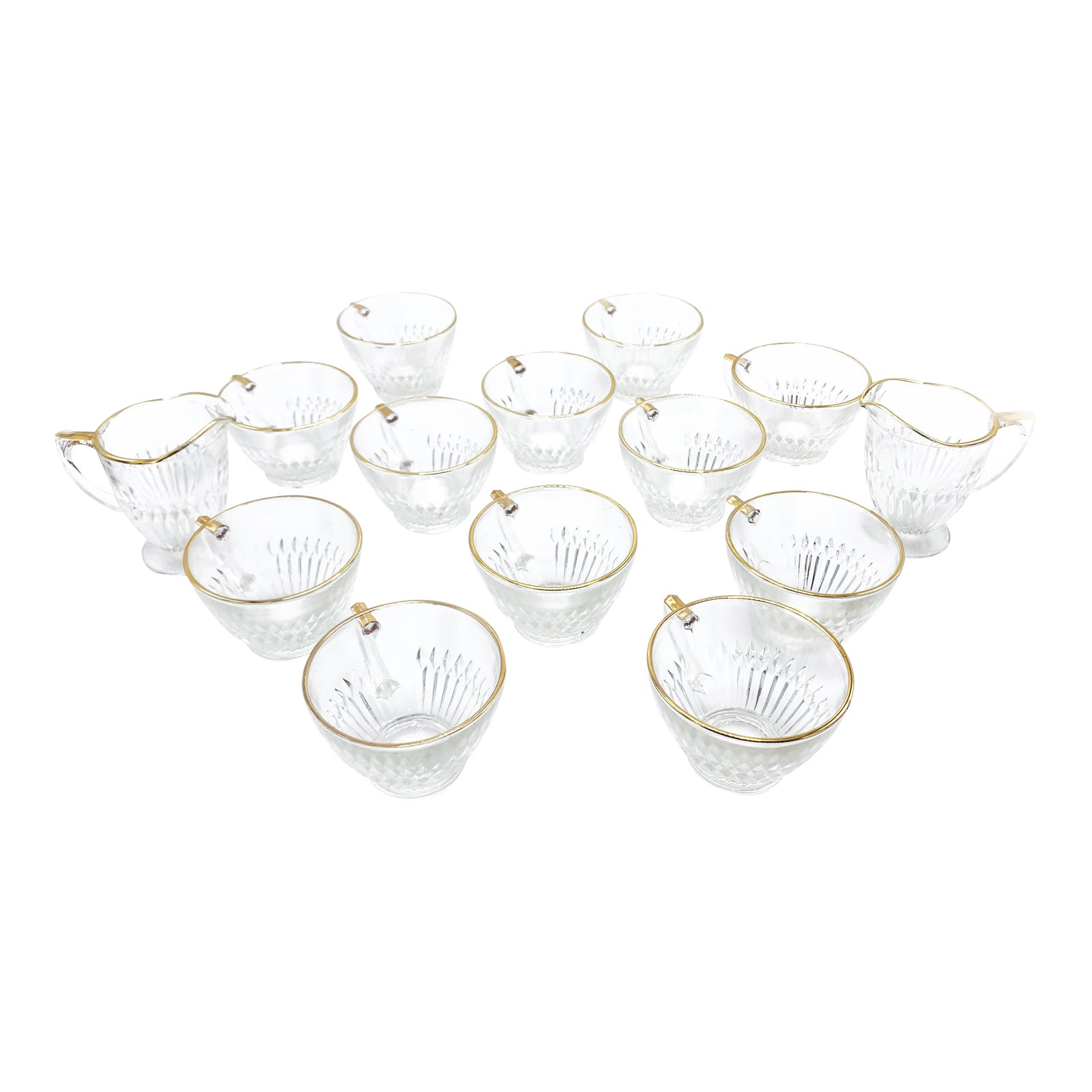 Vintage Mid Century 14 Piece Coffee / Tea Set of Stunning Pressed