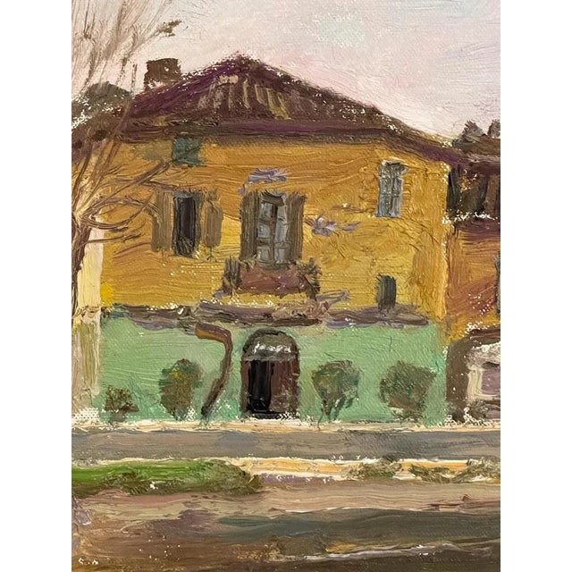 Pietro Virgilio Lietti, Figures Along the Canal, 20th Century, Oil Painting on Panel, Framed For Sale - Image 5 of 9