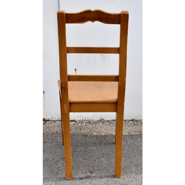 Set of Four Plank Seat Ladderback Chairs For Sale - Image 11 of 12