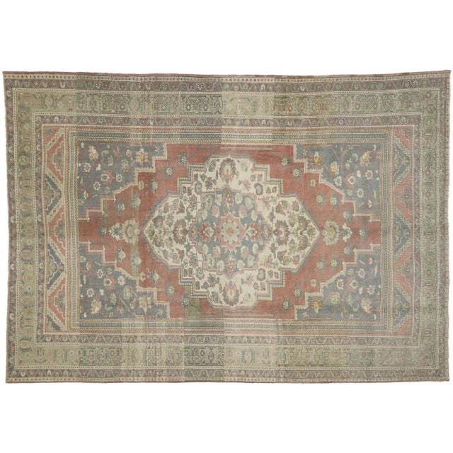 Vintage Turkish Oushak Rug - 06'11 X 09'09 For Sale - Image 9 of 9