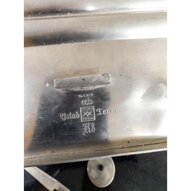 Art Deco Pewter Desk Set by Carl-Einar Borgström for Ystad Tenn, Sweden, 1936, Set of 4, in Good conditions. Designed 1920...