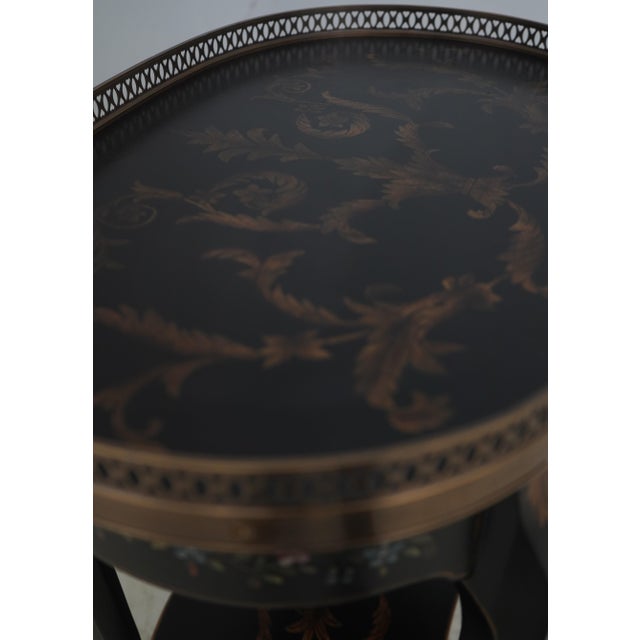 Maitland Smith 1 Drawer Paint Decorated French Occasional Table For Sale - Image 11 of 17