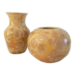 Vintage Studio Art Iridescent Pottery Vases, a Pair