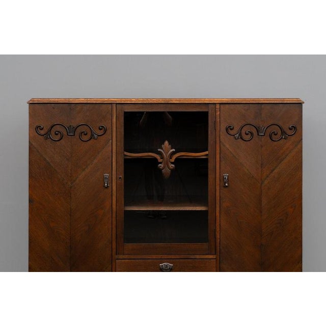 Brown Art Nouveau Sideboard in Oak, Late 20th Century For Sale - Image 8 of 18