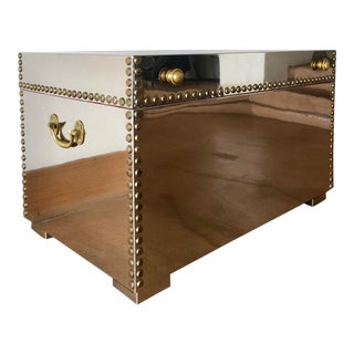 Chrome Clad Chest With Brass Studs For Sale