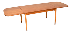 Vintage Danish Teak Drop-Leaf Dining Table attributed to Borge Mogensen for Søborg Møbelfabrik, 1960s