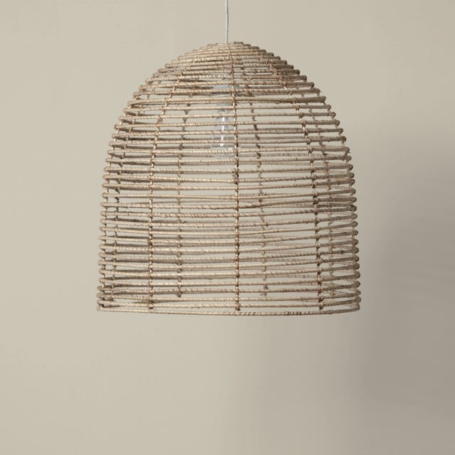2020s Beehive Chandelier in Natural Rattan For Sale - Image 5 of 5