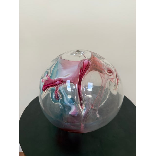 Transparent 2000 Peter Bramhall Art Glass Orb For Sale - Image 8 of 12