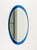 Mid-Century Modern Oval Blue Wall Mirror by Metalvetro Galvorame, Italy, 1970s For Sale - Image 4 of 14
