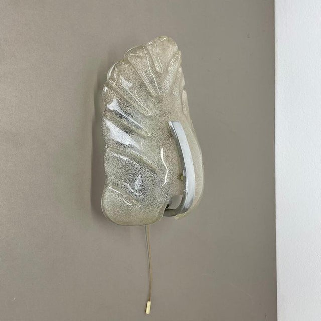 Large Murano Ice Glass Wall Light Sconce from SÖLKEN Leuchten, Germany, 1970s For Sale - Image 14 of 18