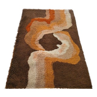 Vintage Space Age Wool Rug, 1970s For Sale