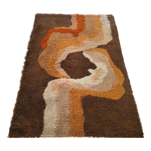Vintage Space Age Wool Rug, 1970s For Sale