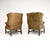 Georgian Leather Wing Back Armchairs, 1930s, Set of 2 For Sale - Image 4 of 10