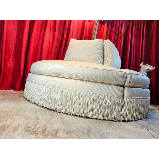 Avail Thru 1/14/2026 Councill Bespoke Luxury Semicircle White Striped Sofa - Rare Item For Sale In Las Vegas - Image 6 of 17