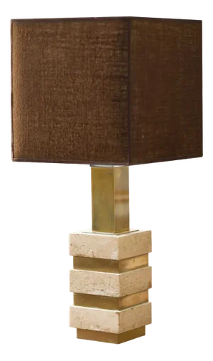 Table Lamp in Marble and Brass, 1980