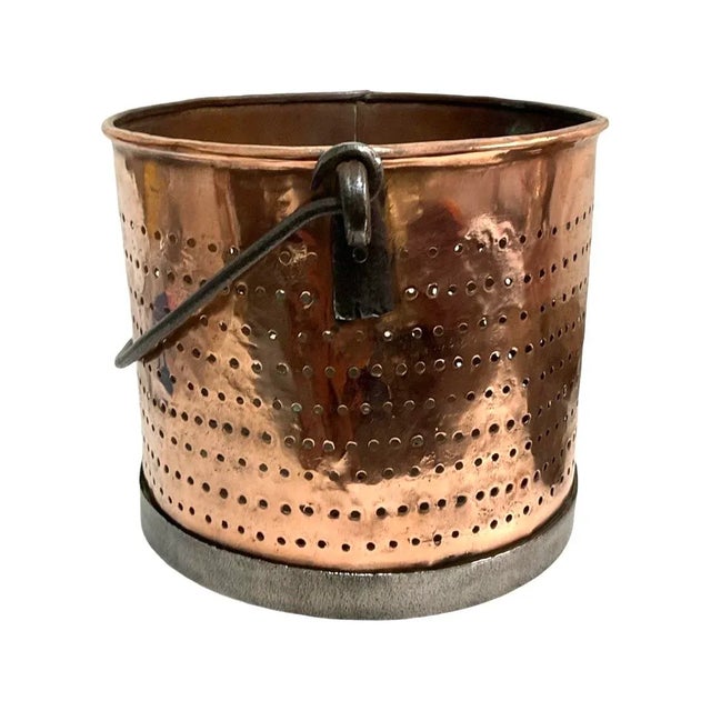 Late 19th Century Late 19th Century Copper Steamer/Strainer Pot With Handle For Sale - Image 5 of 7