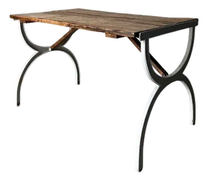 Hall Console Table with Curule Iron Legs, 1930s