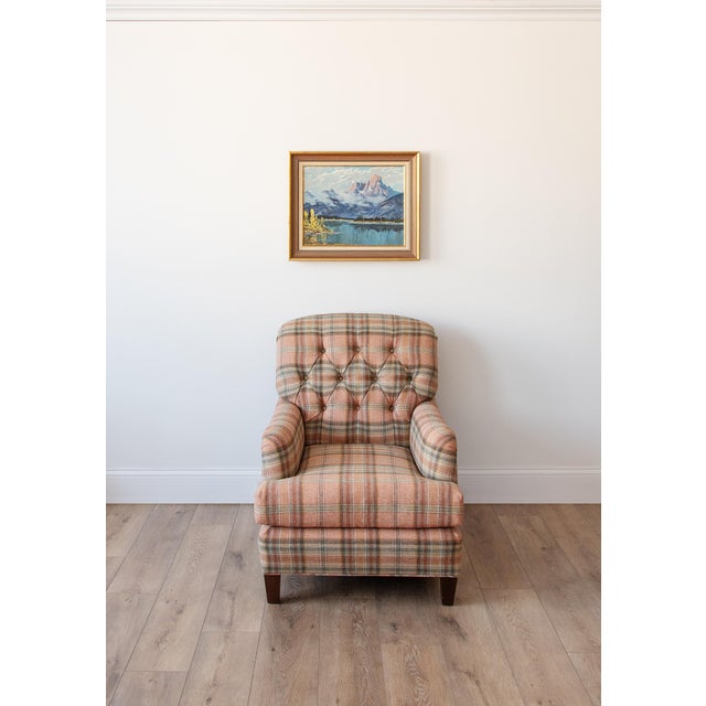 A beautifully proportioned, newly made English roll-arm club chair, bench-crafted at a high-end designer workroom in...