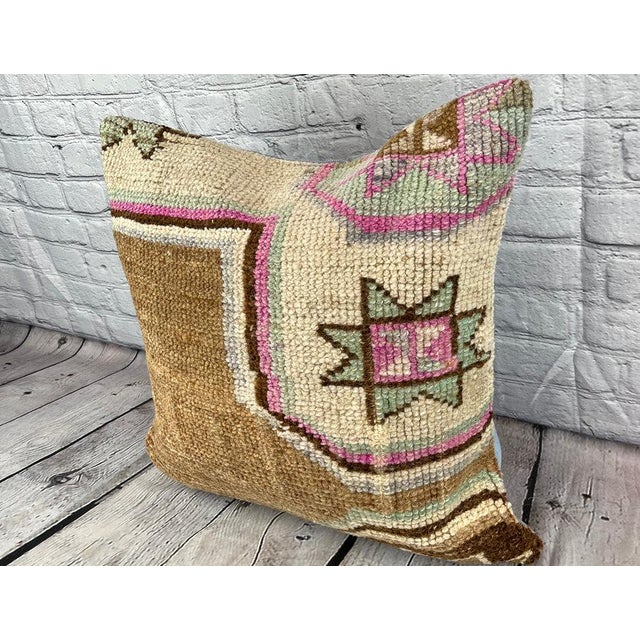 Vintage Pillow Case Turkish Rug Pillow Decorative Rug Pillow Dry cleaning only. PILLOW INSERT IS NOT INCLUDED