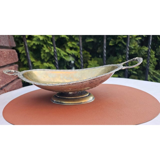 Antique Art Nouveau Brass-Plated Plateau, 1890s For Sale - Image 3 of 8