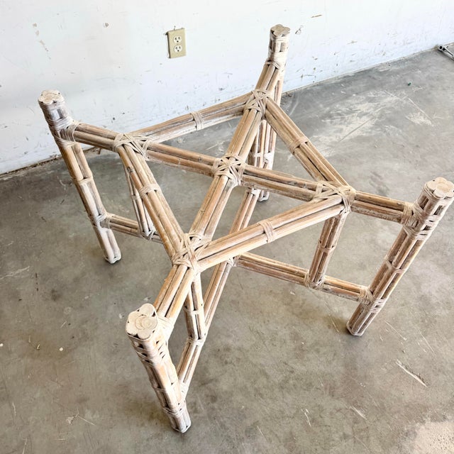 Wood Vintage Boho Chic Bamboo McGuire Style Table Base For Sale - Image 7 of 8