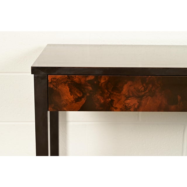 Edward Wormley for Dunbar Mid-Century Modern Burl Wood Desk, 1960s For Sale - Image 10 of 17