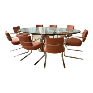 Mid Century Brueton Dining Room Set With 8 Chairs