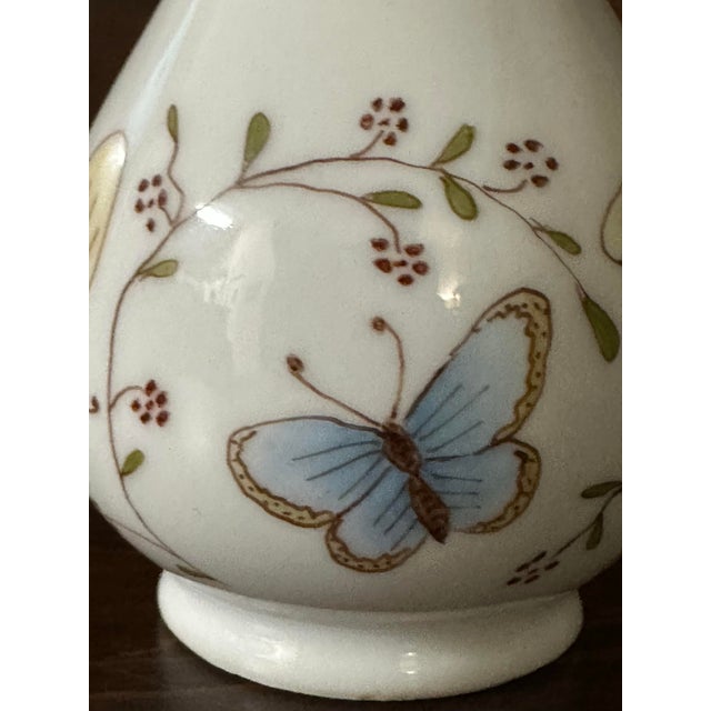 Vintage Mid 20th Century Hand Painted White Porcelain Creamer For Sale - Image 10 of 12