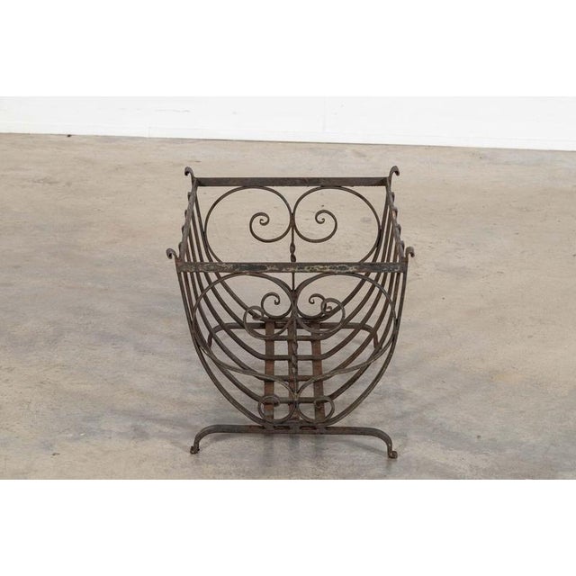 circa 1960 English Mid 20thC Brutalist Wrought Iron Log Basket W63 x D49.5 x H45.5 cm Weight 13Kg