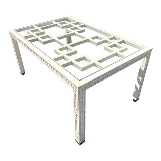 Late 20th Century Vintage Regency Fretwork Dining Table For Sale