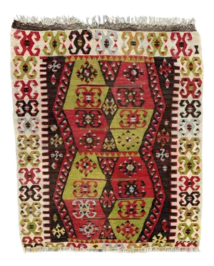 Small Vintage Turkish Kilim Rug in Wool