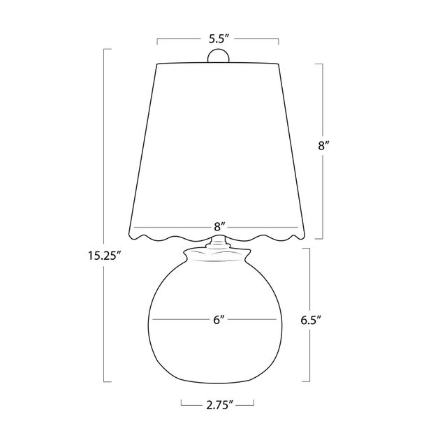 2020s Amoria Mini Lamp with Scalloepd Shade For Sale - Image 5 of 6