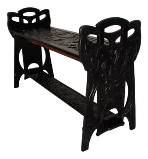 Art Nouveau Bench with Carved Poppies, 1890s