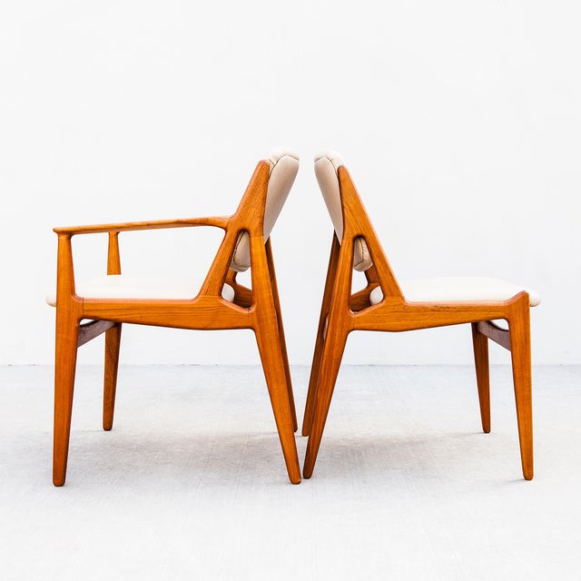 Brown 1960s Restored Arne Vodder Ella Dining Chairs in Teak & Edelman Leather, Danish Mid Century Modern For Sale - Image 8 of 14