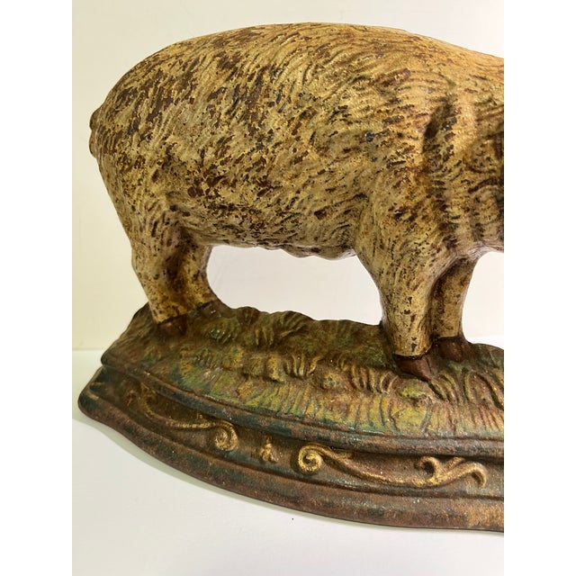 1980s Vintage Cast Iron Pig Doorstop For Sale - Image 5 of 8