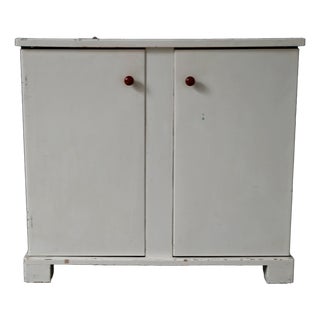 Art Deco Retro Cabinet with Painted Wooden Shelves, 1940s For Sale