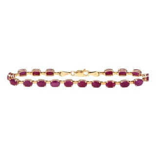 10KY Ruby(12.78) Line Bracelet For Sale