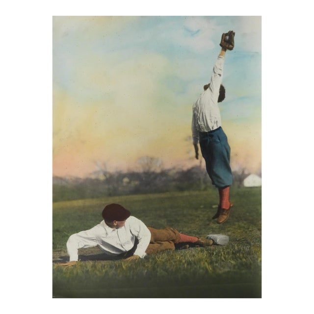 Early 20th Century Young Baseball Players Colortone Photograph For Sale