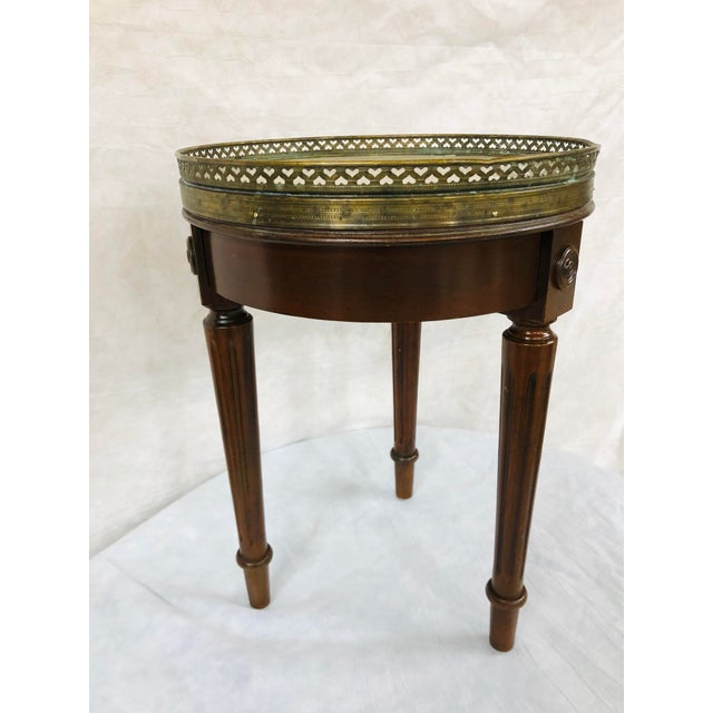 Early 20th Century Marble Top Accent Table With Brass Galley. Chairish