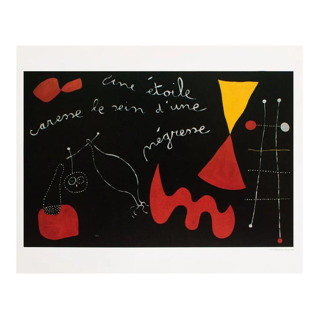 1996 After Joan Miro "A Star Caresses the Breasts of a Black Woman", Second Edition Poster For Sale