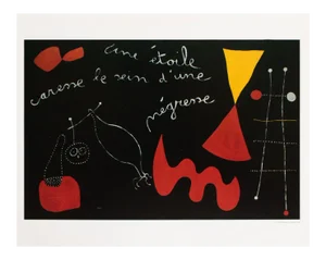 1996 After Joan Miro "A Star Caresses the Breasts of a Black Woman", Second Edition Poster