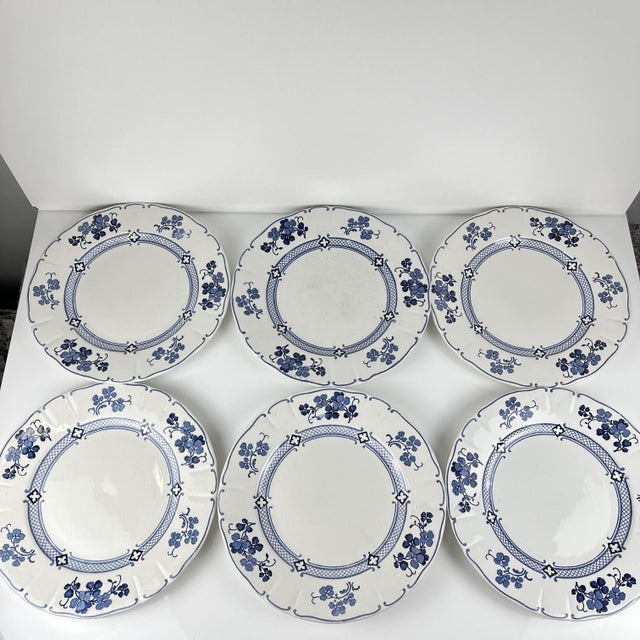 Antique Jane Model Flat Plates from KG Lunéville, 1890s, Set of 6 For Sale - Image 3 of 13