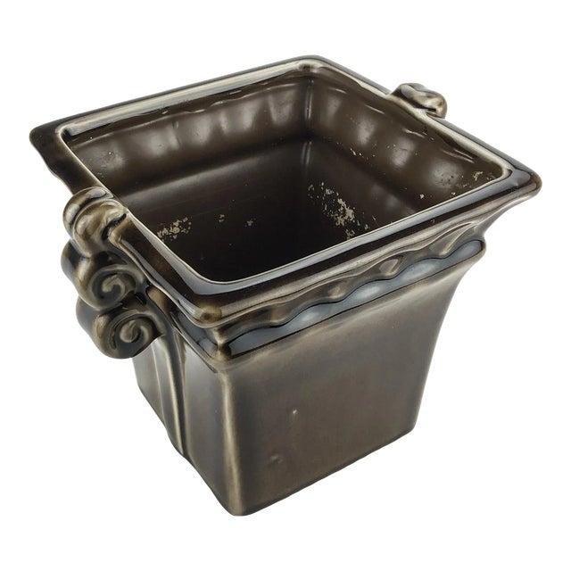 Vintage Hand Fired Glazed Artisan Planter For Sale