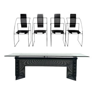 Vintage Dining Table and Chairs by Mario Botta for Alias, 1985, Set of 5 For Sale