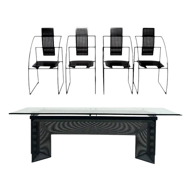 Vintage Dining Table and Chairs by Mario Botta for Alias, 1985, Set of 5 For Sale