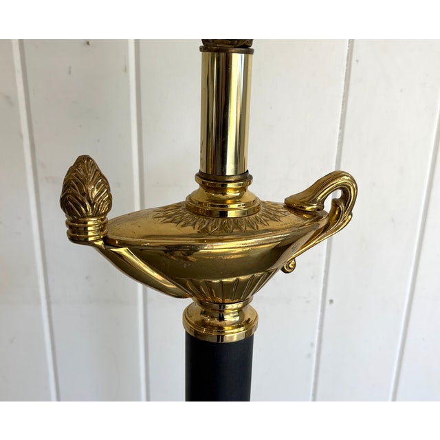 Black/Brass Pinapple Post Floor Lamp For Sale - Image 4 of 5