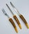 1950s Vintage E. Parker & Sons Sheffield Faux Antler Bakelite 3pc Carving Knife Set For Sale - Image 5 of 7