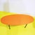 Industrial Oval Coffee Table with Orange Wooden Top and Metal Base, 1970s For Sale - Image 3 of 7